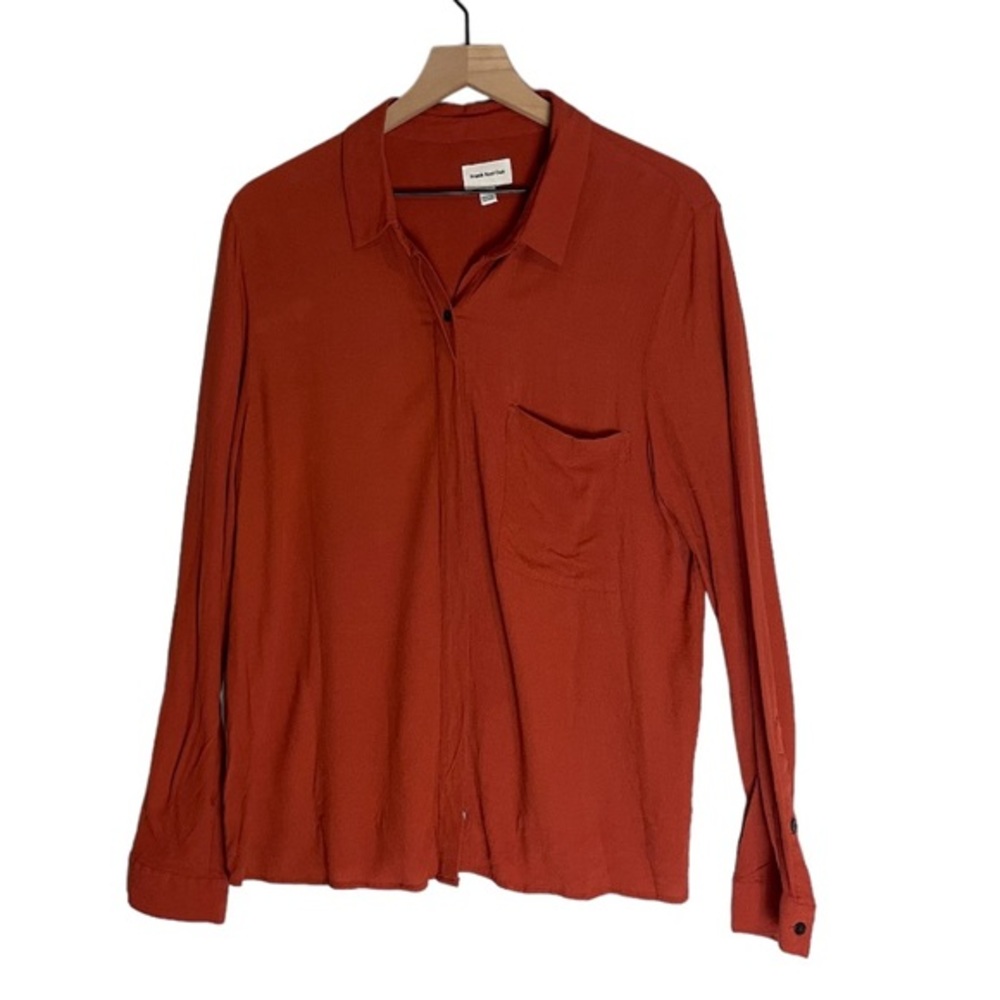Frank & Oak burnt orange button up top XL